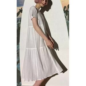 Urban Outfitters Urban Renewal White Gauzy Tiered Cotton Dress M NWT